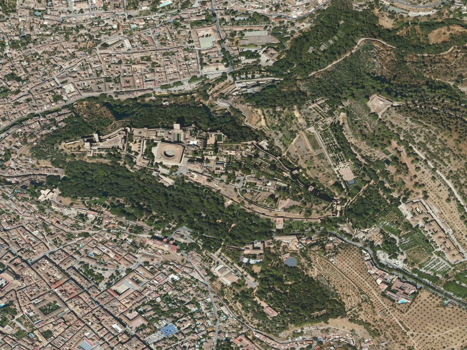 Recent PNOA aerial view of the Alhambra demonstration area