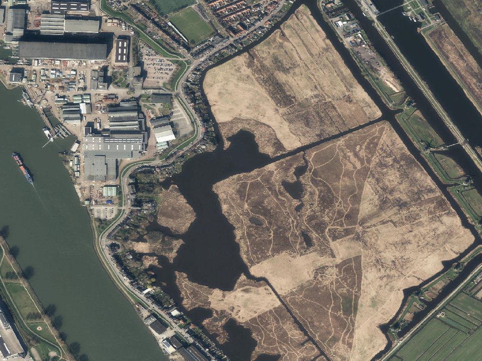 Recent PDOK aerial view of the Kinderdijk demonstration area